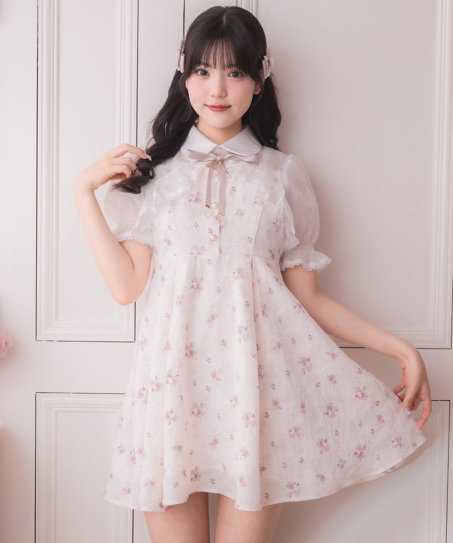 ロジータ ROJITA シアーボレロ風フラワーワンピース （ピンク） ピンク