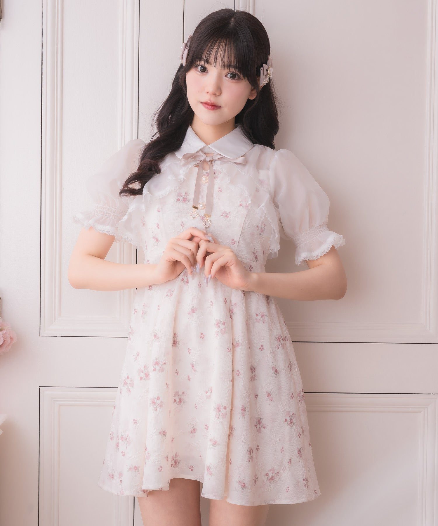 ロジータ ROJITA シアーボレロ風フラワーワンピース （ピンク） ピンク