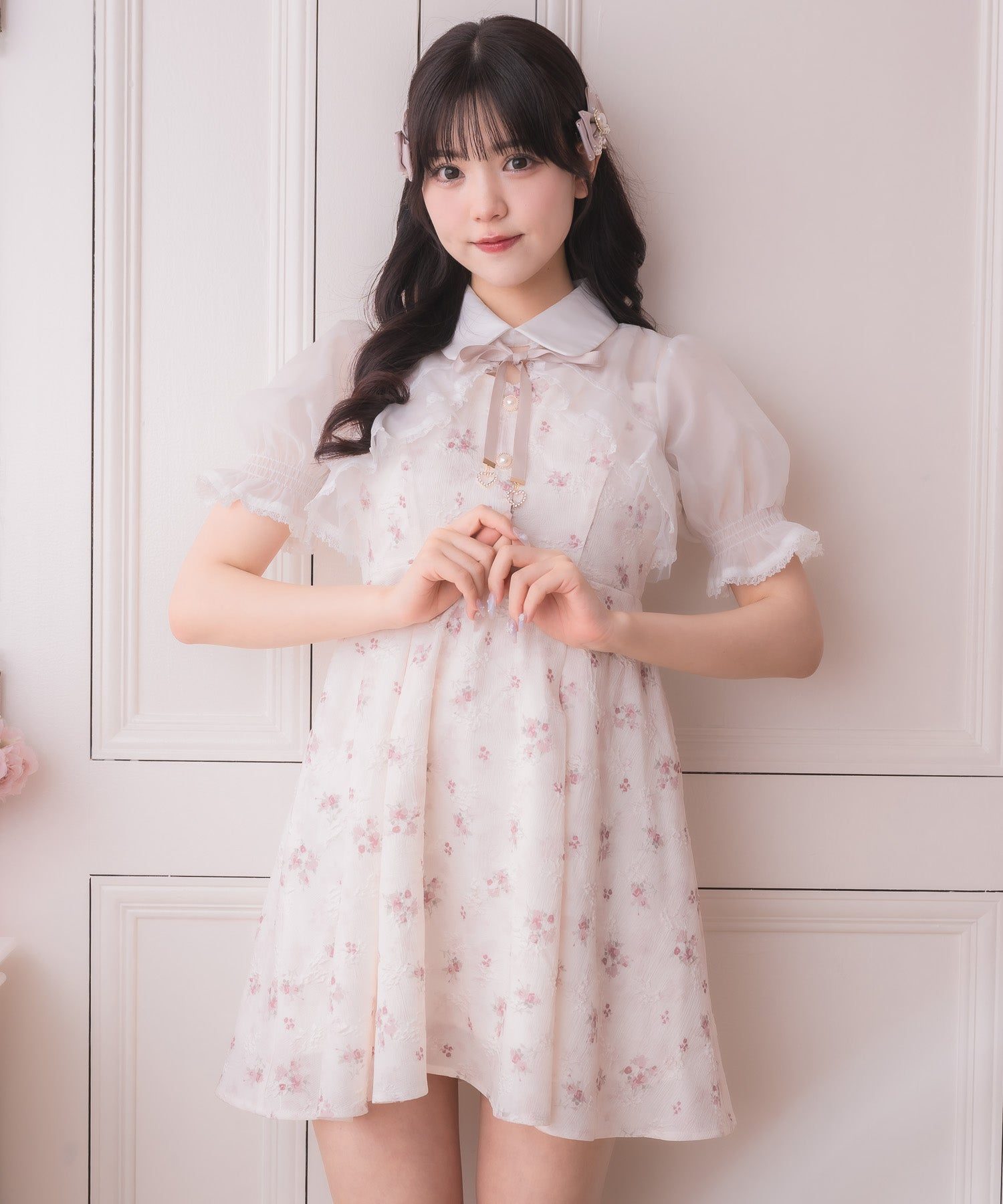 ロジータ ROJITA シアーボレロ風フラワーワンピース （ピンク） ピンク