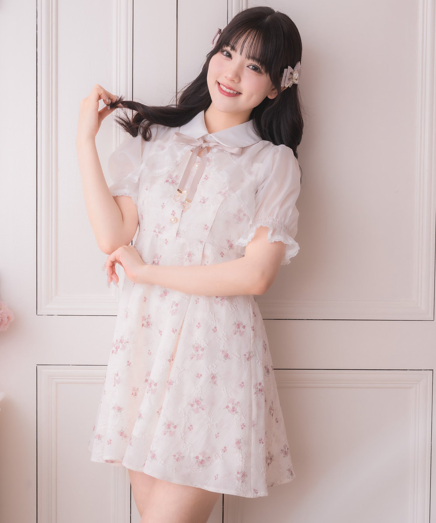 ロジータ ROJITA シアーボレロ風フラワーワンピース （ピンク） ピンク