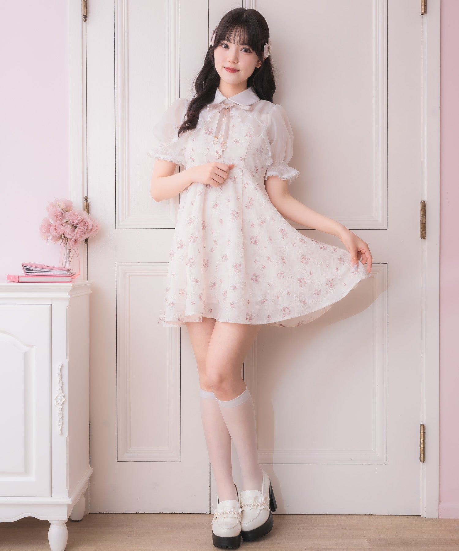 ロジータ ROJITA シアーボレロ風フラワーワンピース （ピンク） ピンク