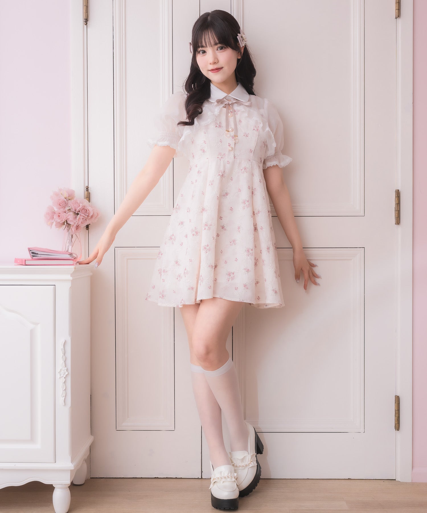 ロジータ ROJITA シアーボレロ風フラワーワンピース （ピンク） ピンク