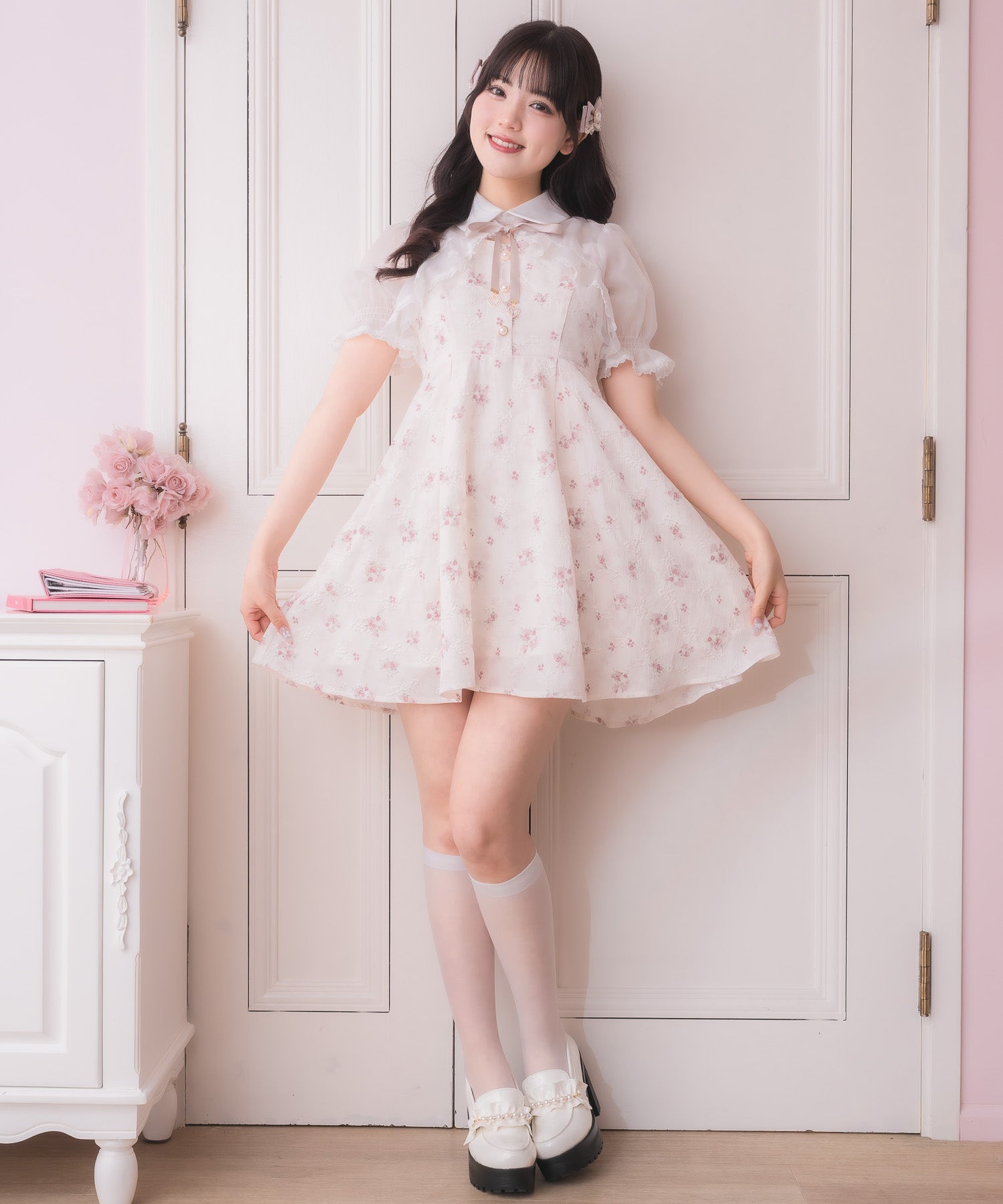 ロジータ ROJITA シアーボレロ風フラワーワンピース （ピンク） ピンク