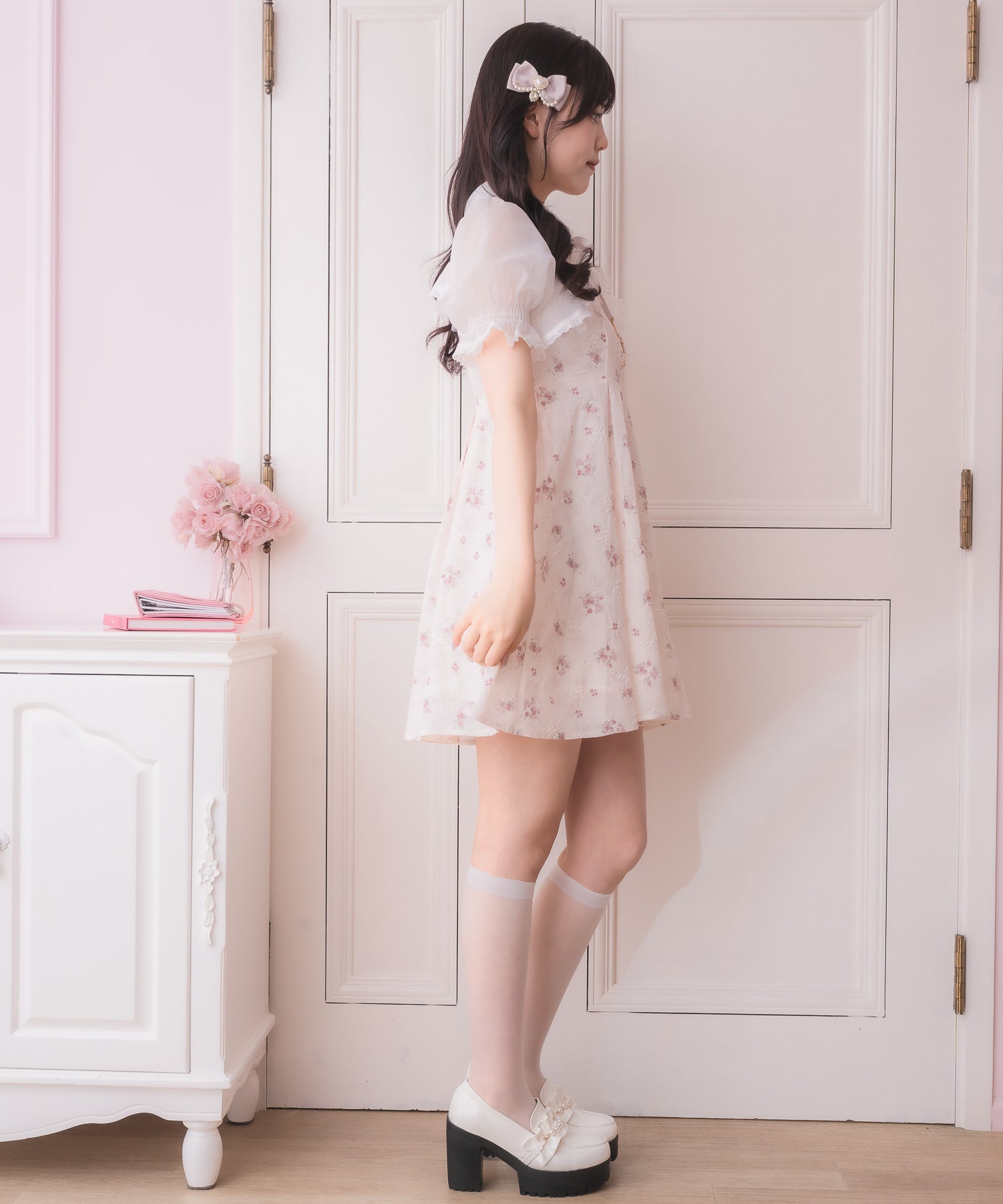 ロジータ ROJITA シアーボレロ風フラワーワンピース （ピンク） ピンク