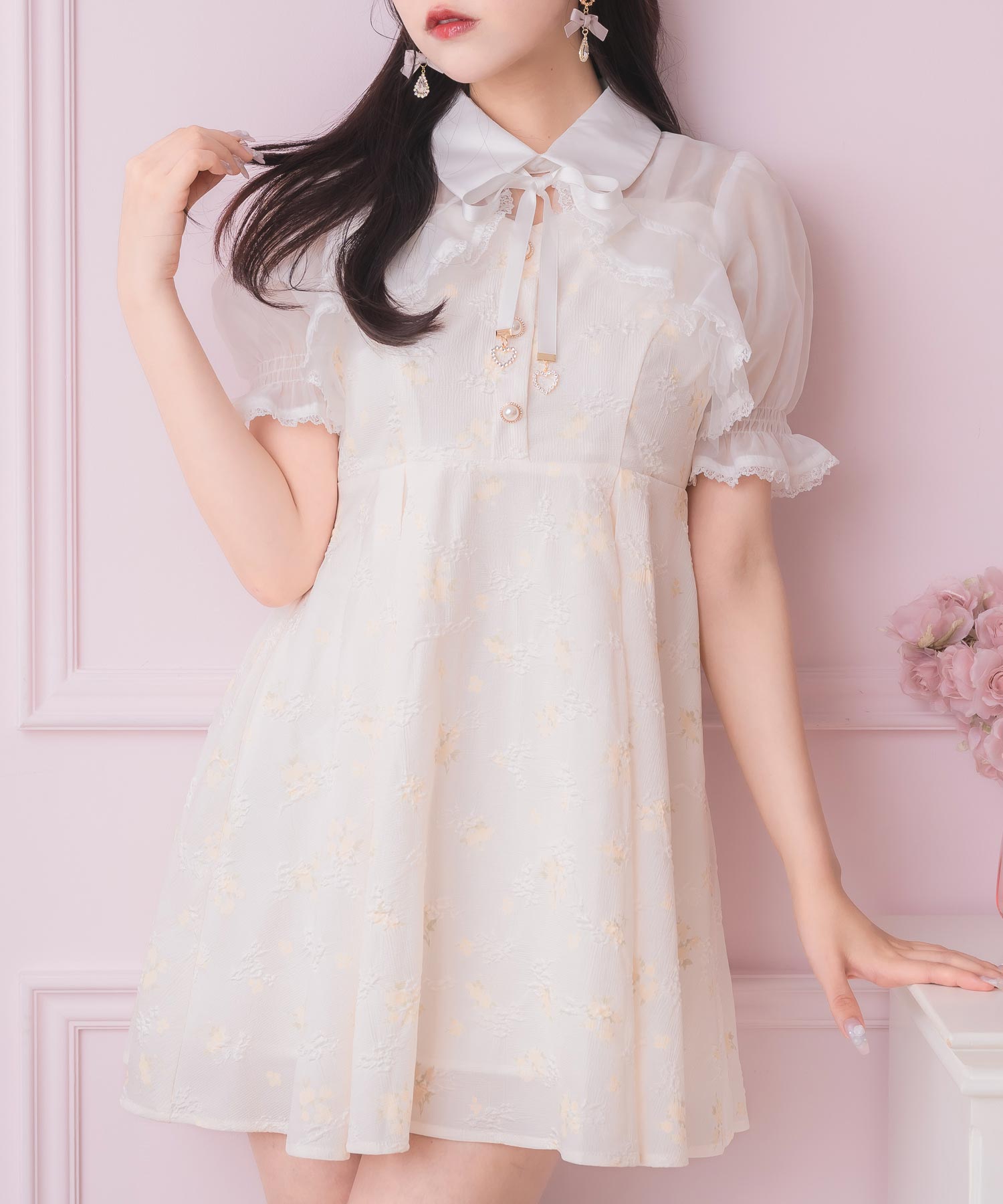 ロジータ ROJITA シアーボレロ風フラワーワンピース （イエロー） イエロー