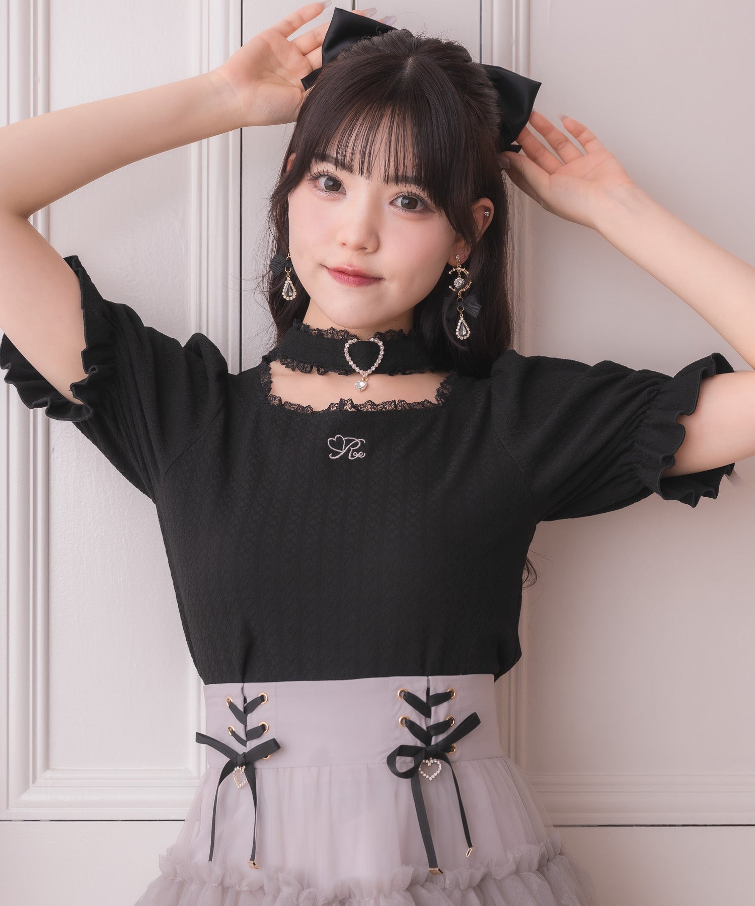 ロジータ ROJITA バックルチョーカーハートカットトップス （ブラック） ブラック