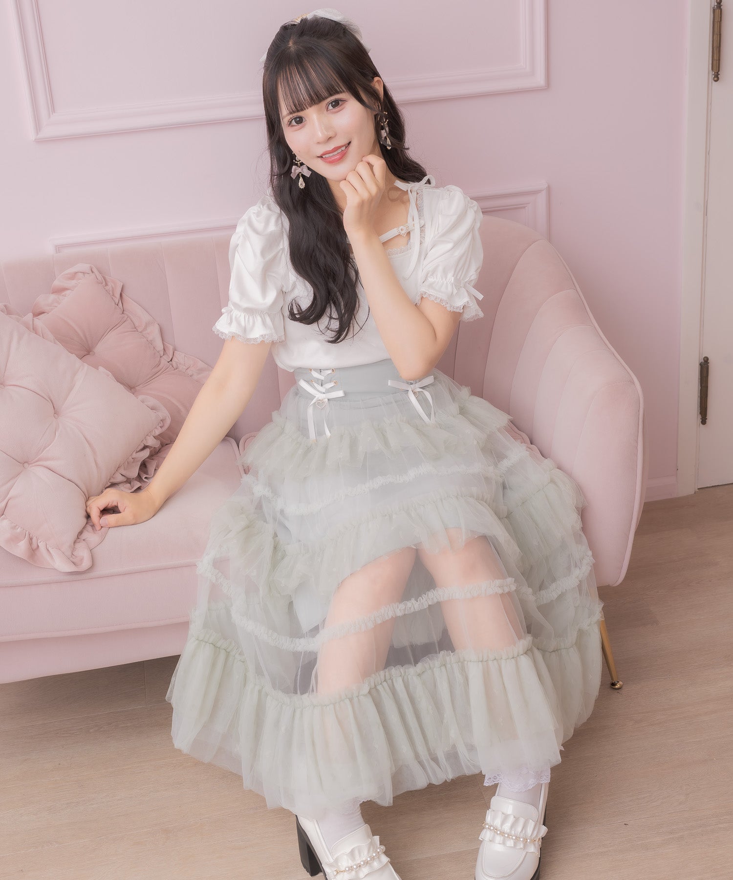 ロジータ ROJITA デコルテベルトデザイントップス （ホワイト） ホワイト