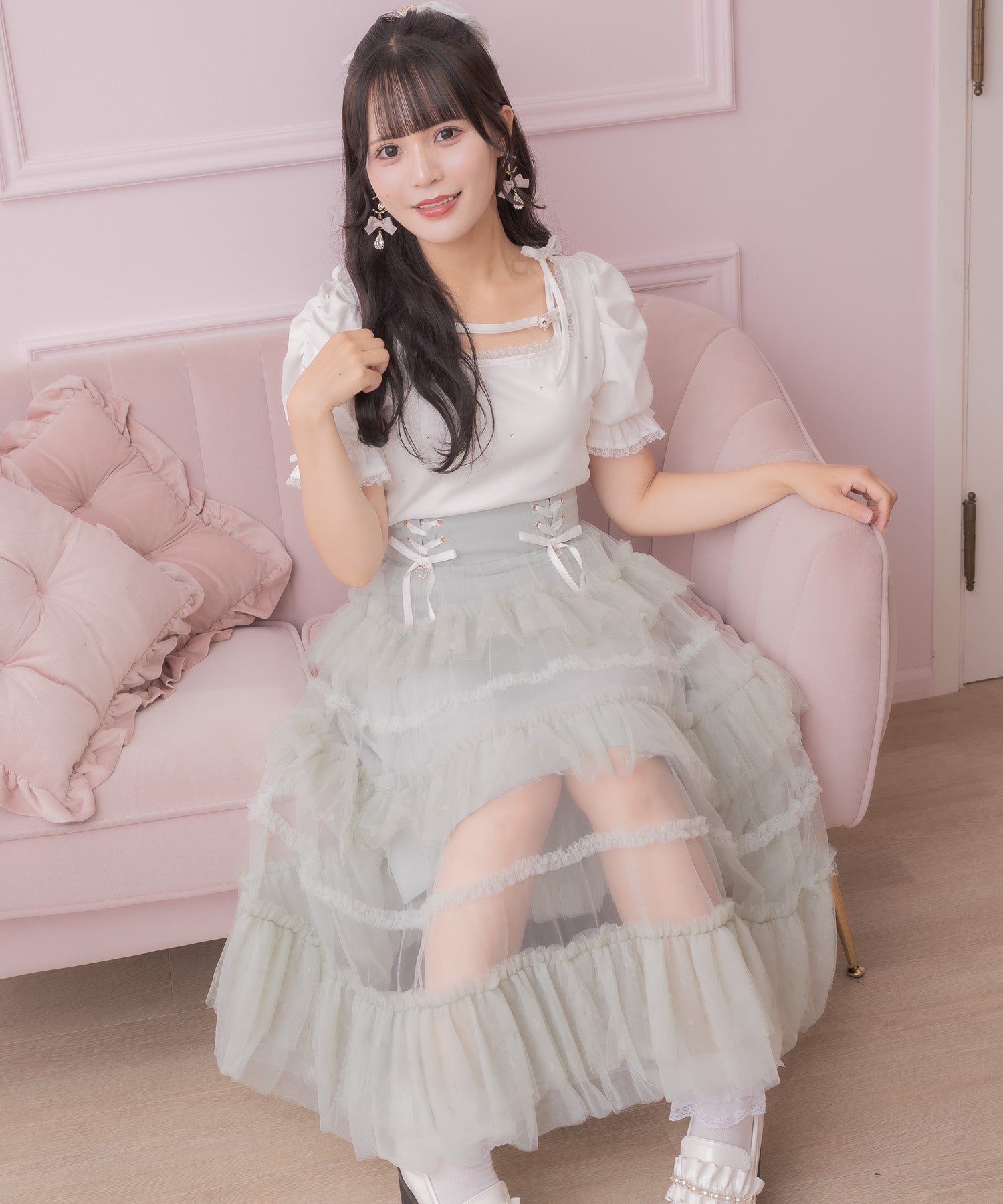 ロジータ ROJITA デコルテベルトデザイントップス （ホワイト） ホワイト