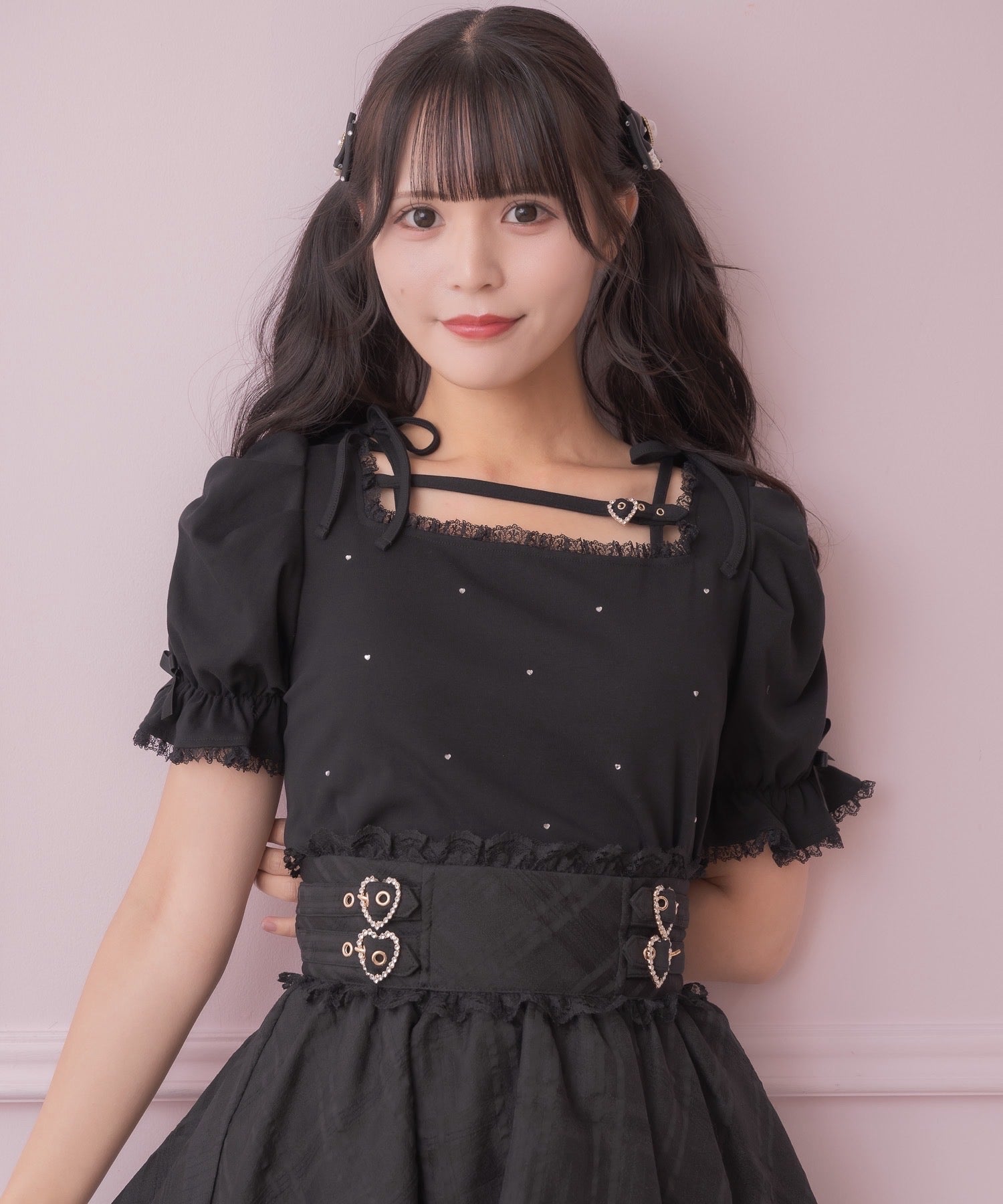 ロジータ ROJITA デコルテベルトデザイントップス （ブラック） ブラック