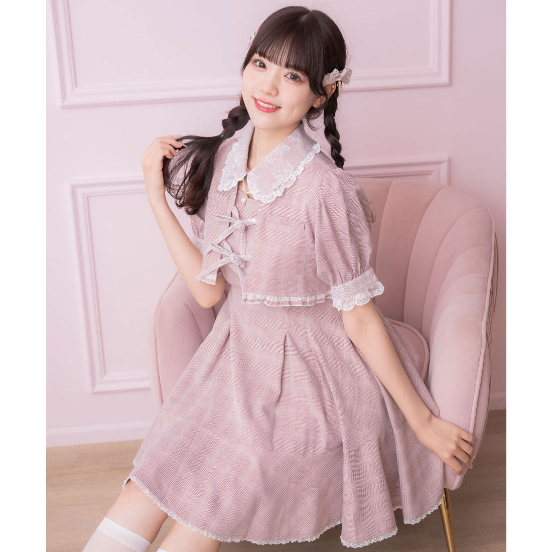 ロジータ ROJITA ボレロ風ダブルリボンワンピース （ピンク） ピンク