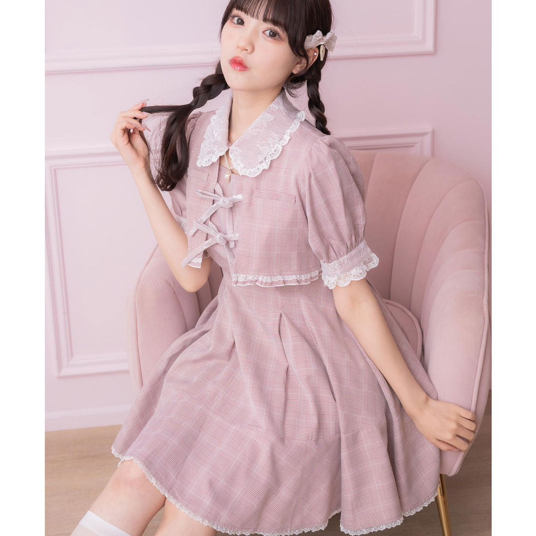 ロジータ ROJITA ボレロ風ダブルリボンワンピース （ピンク） ピンク