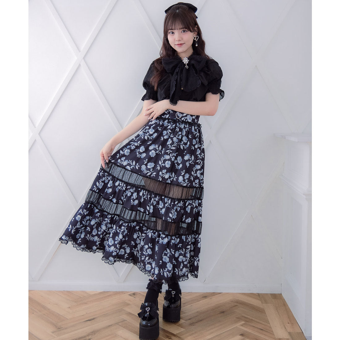 ロジータ ROJITA シアー切り替えロングスカート （ホワイト） ホワイト