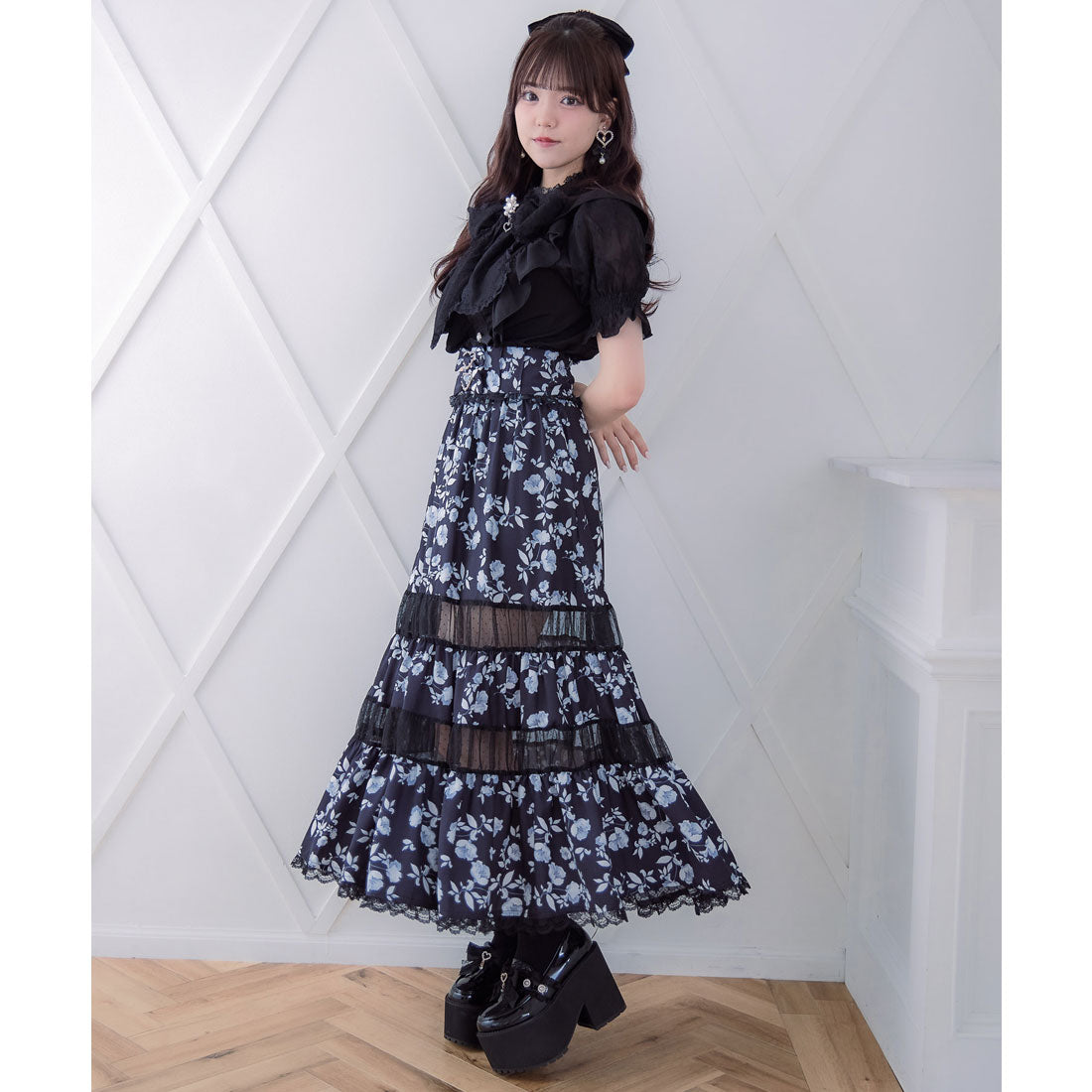 ロジータ ROJITA シアー切り替えロングスカート （ホワイト） ホワイト