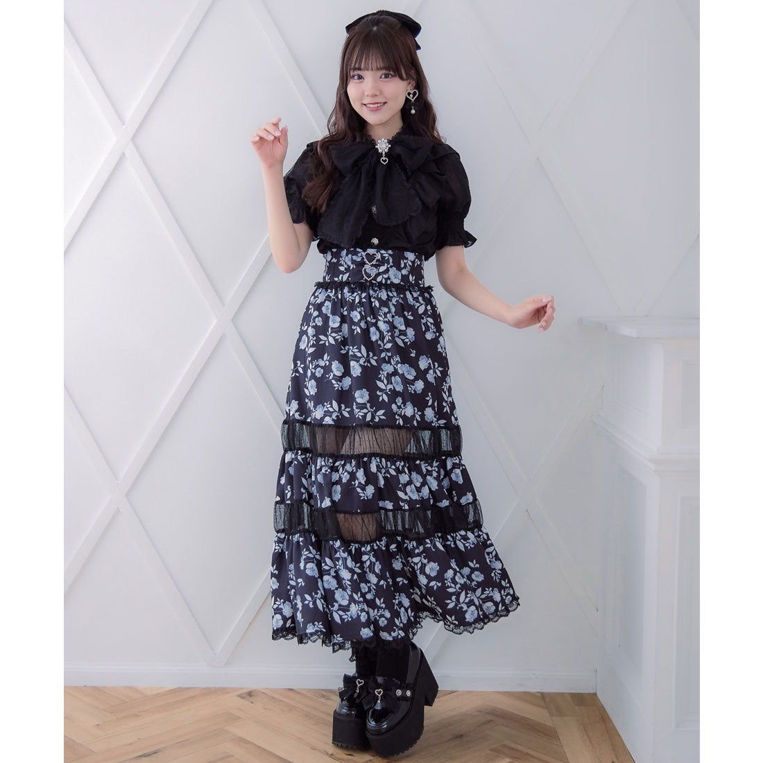 ロジータ ROJITA シアー切り替えロングスカート （ホワイト） ホワイト
