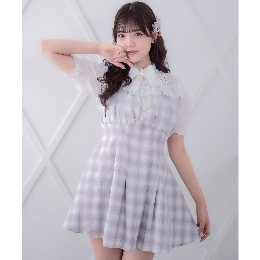 ロジータ ROJITA 肩ベルトデザインドッキングワンピース （ピンク） ピンク