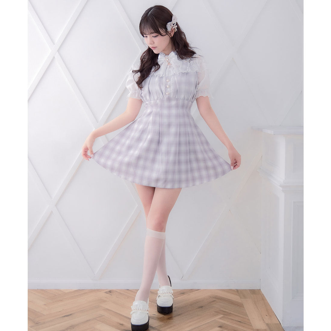 ロジータ ROJITA 肩ベルトデザインドッキングワンピース （ピンク） ピンク