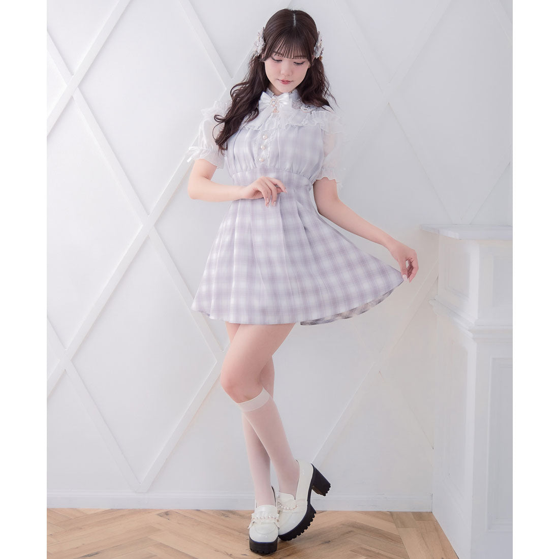 ロジータ ROJITA 肩ベルトデザインドッキングワンピース （ピンク） ピンク