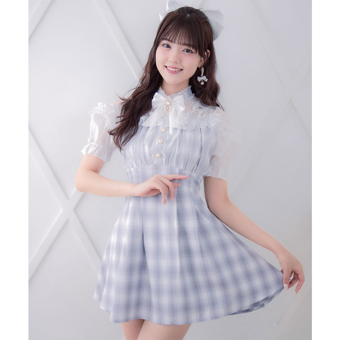 ロジータ ROJITA 肩ベルトデザインドッキングワンピース （グレー） グレー