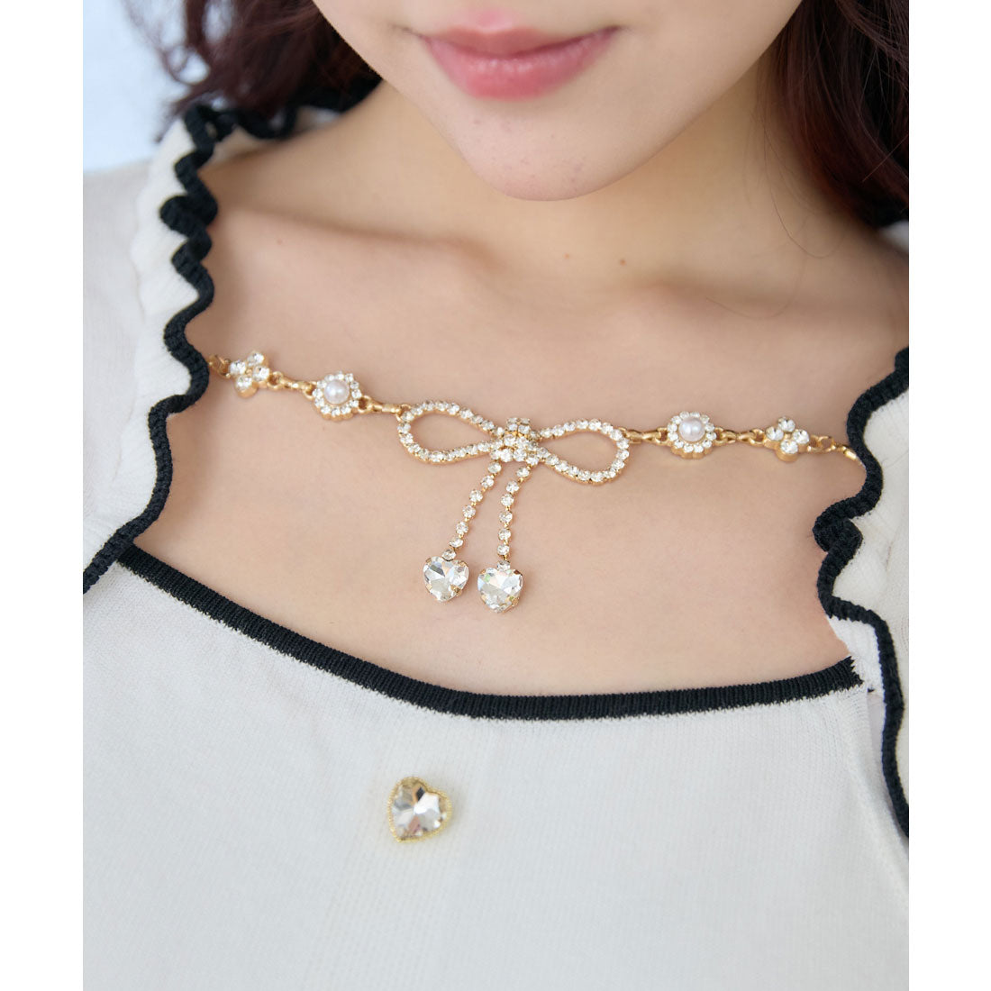 ロジータ ROJITA リボンチェーン付きボレロドッキングニット （ピンク） ピンク