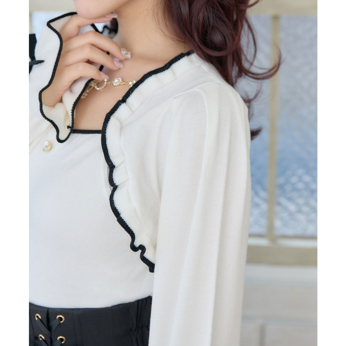 ロジータ ROJITA リボンチェーン付きボレロドッキングニット （ピンク） ピンク