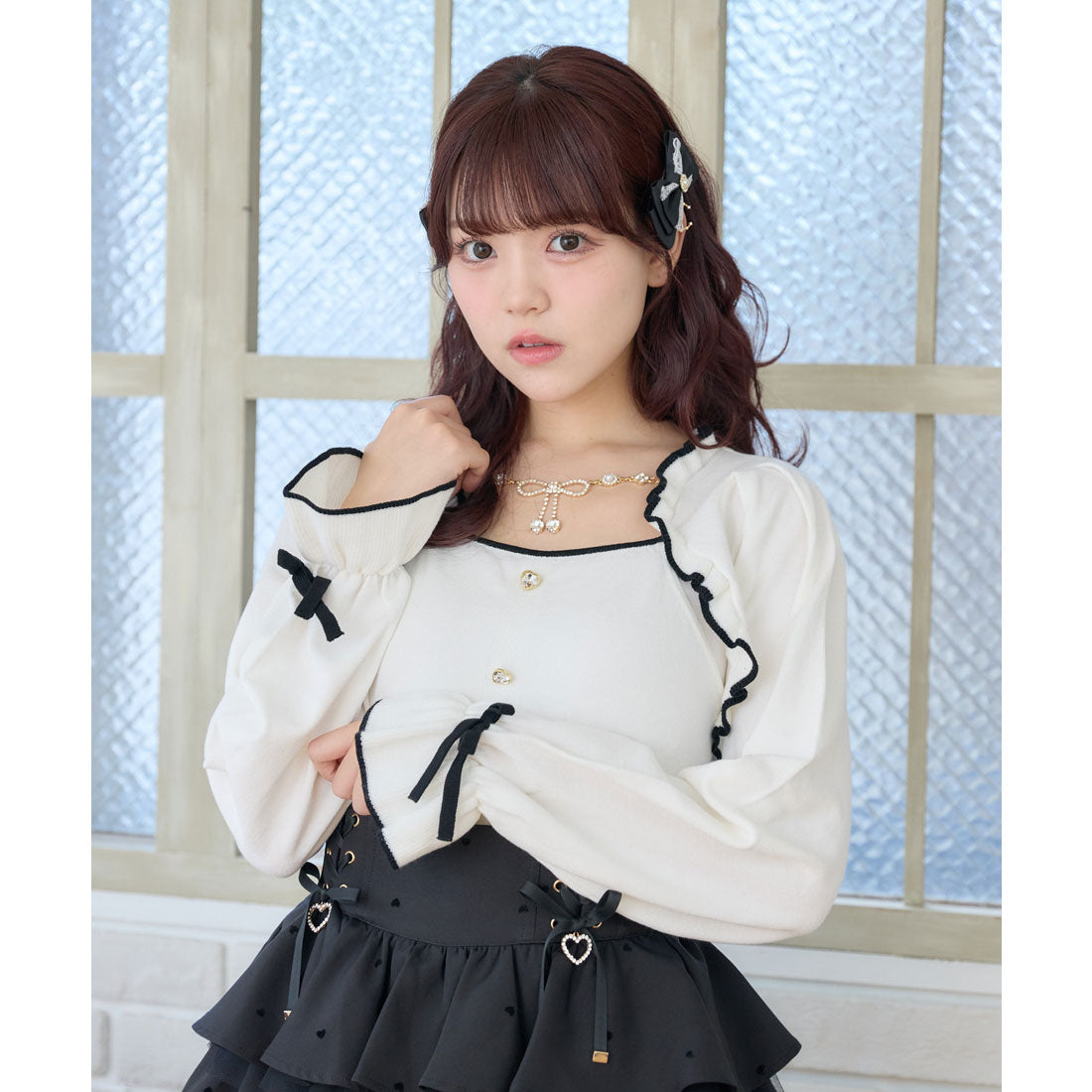 ロジータ ROJITA リボンチェーン付きボレロドッキングニット （ホワイト） ホワイト