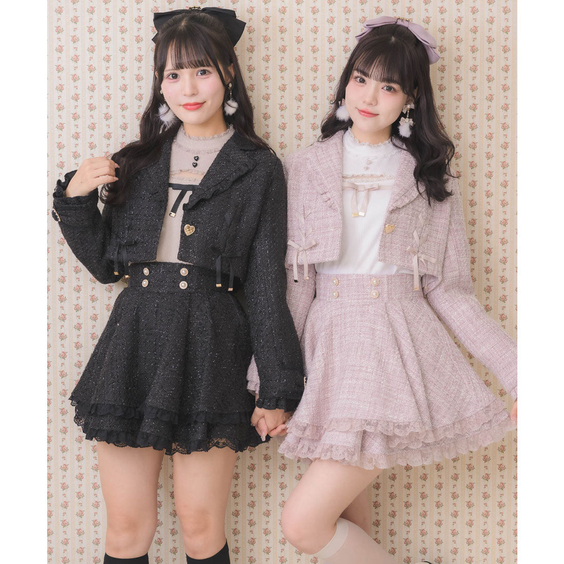 ロジータ ROJITA ダブルフレア裾レーススカート （ピンク） ピンク