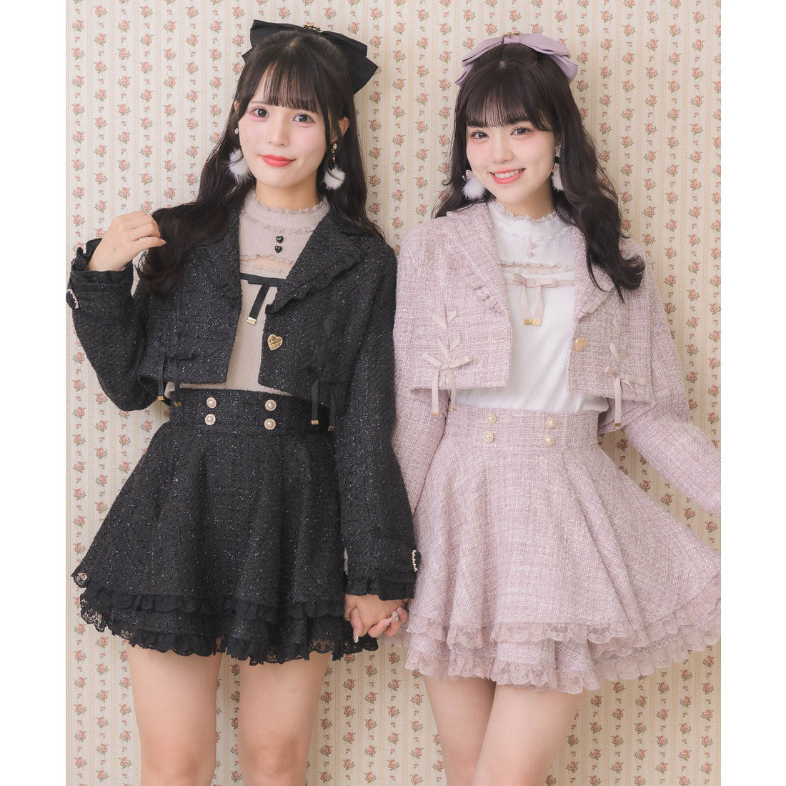 ロジータ ROJITA ダブルフレア裾レーススカート （ピンク） ピンク