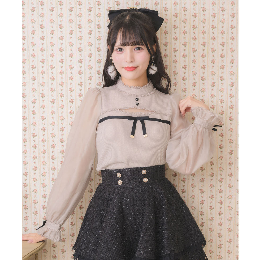 ロジータ ROJITA デコルテ開きシアースリーブトップス （ピンク） ピンク