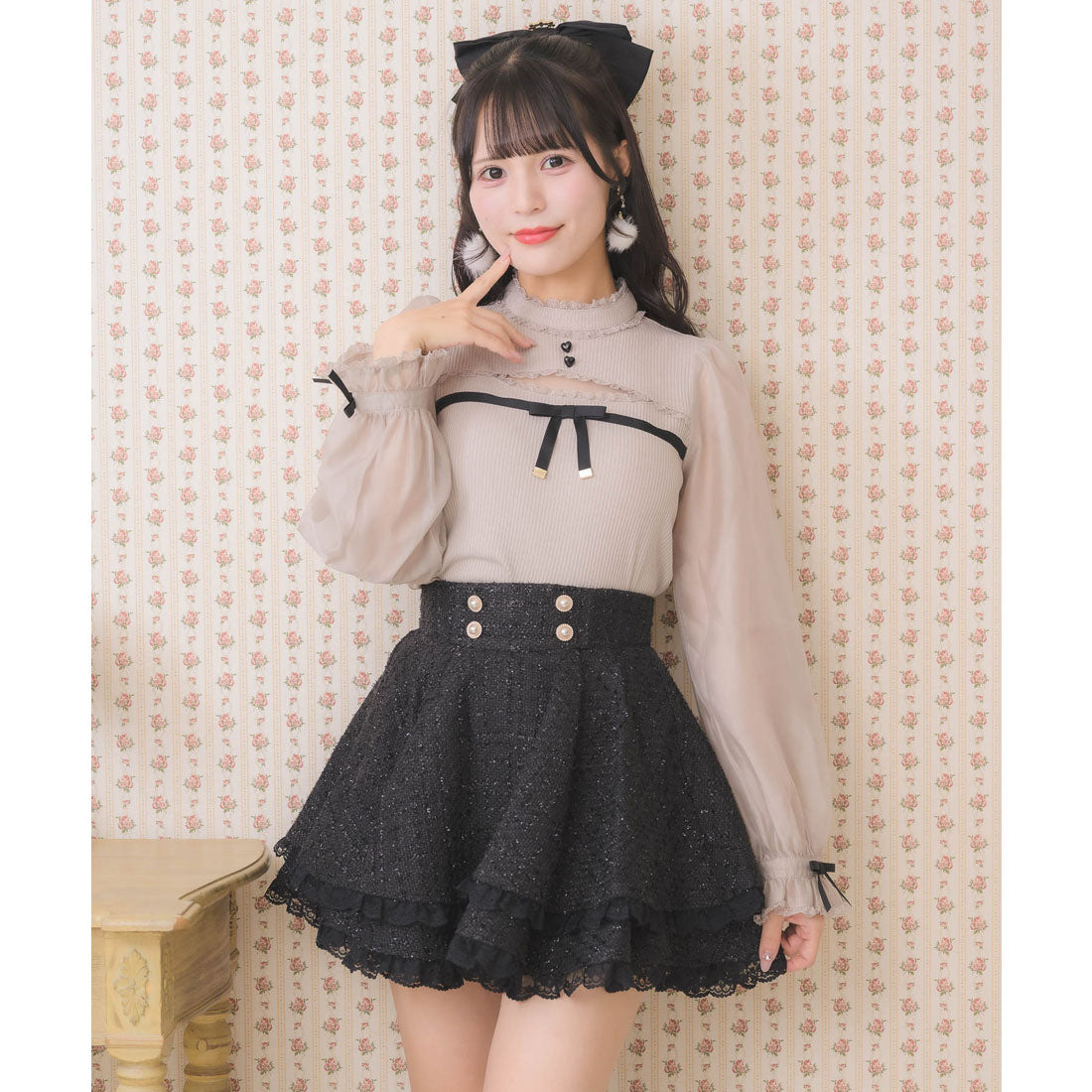 ロジータ ROJITA デコルテ開きシアースリーブトップス （ピンク） ピンク