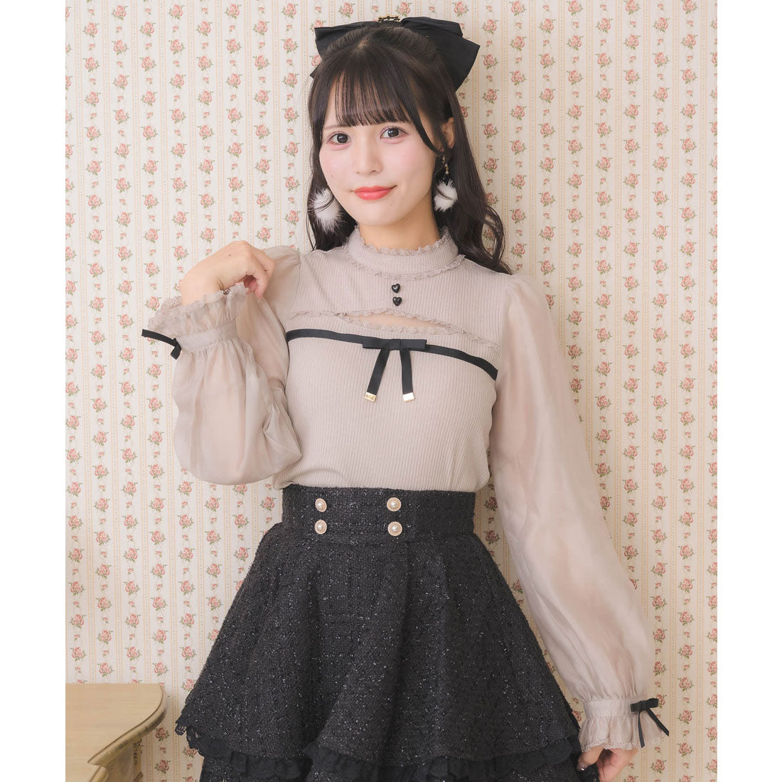 ロジータ ROJITA デコルテ開きシアースリーブトップス （ピンク） ピンク