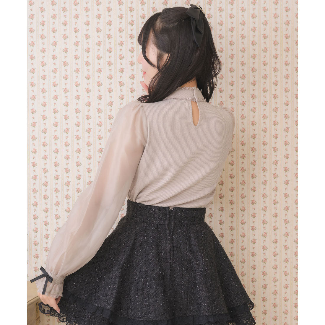 ロジータ ROJITA デコルテ開きシアースリーブトップス （ピンク） ピンク