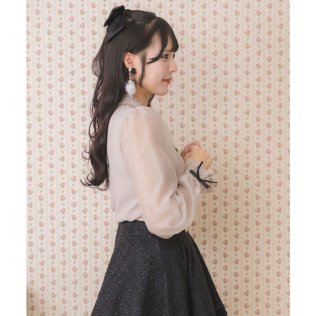 ロジータ ROJITA デコルテ開きシアースリーブトップス （ピンク） ピンク