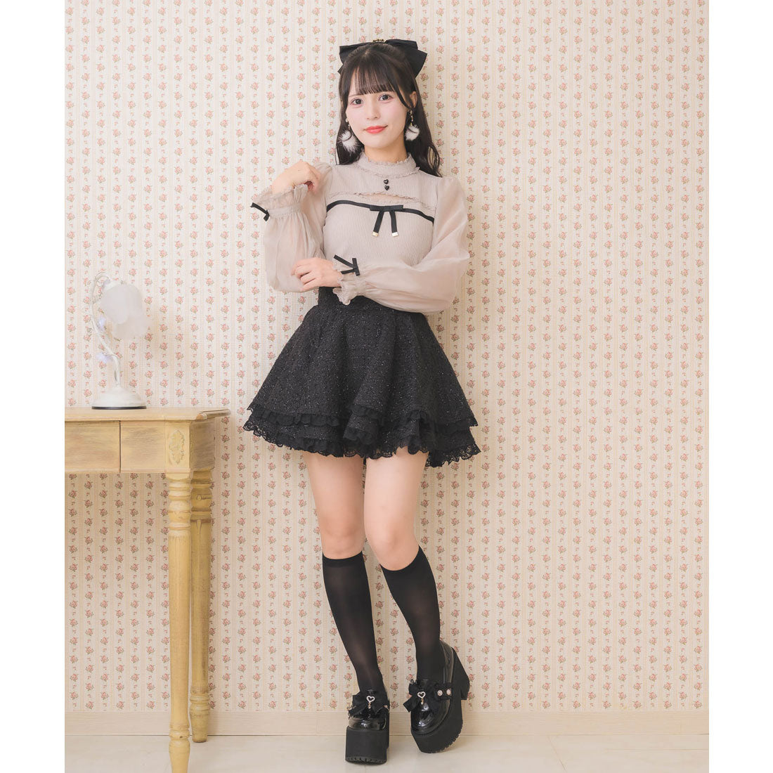 ロジータ ROJITA デコルテ開きシアースリーブトップス （ピンク） ピンク