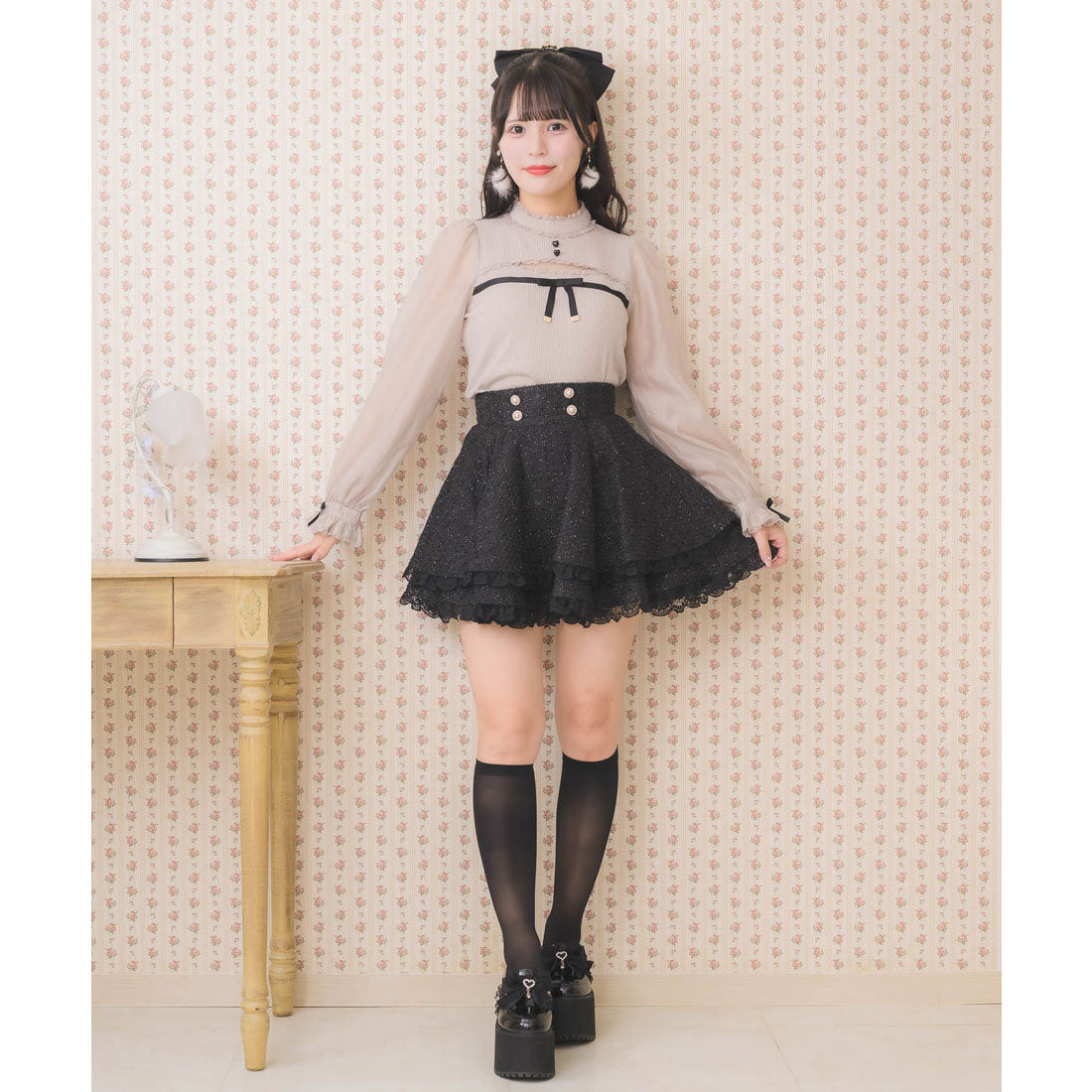 ロジータ ROJITA デコルテ開きシアースリーブトップス （ピンク） ピンク