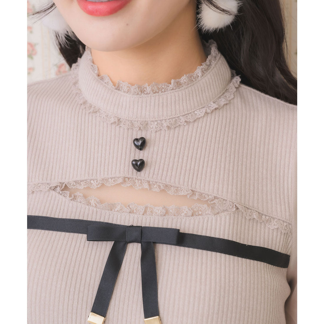 ロジータ ROJITA デコルテ開きシアースリーブトップス （ピンク） ピンク