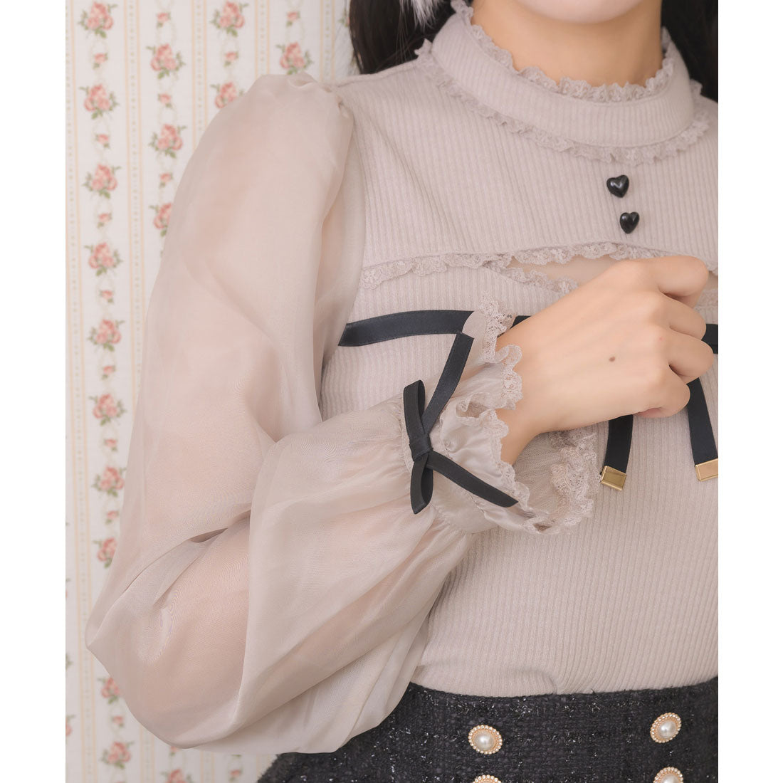 ロジータ ROJITA デコルテ開きシアースリーブトップス （ピンク） ピンク