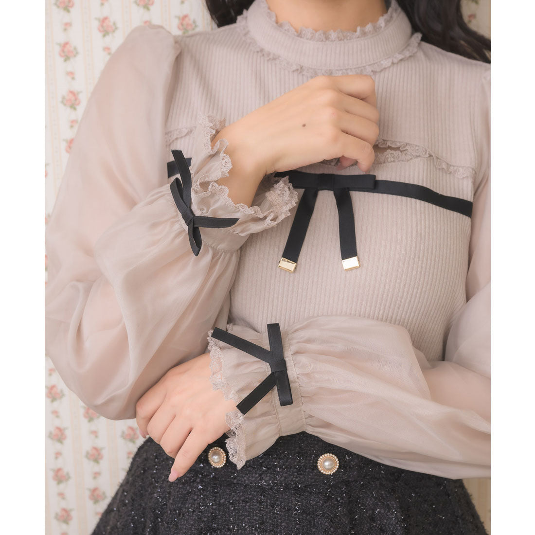 ロジータ ROJITA デコルテ開きシアースリーブトップス （ピンク） ピンク