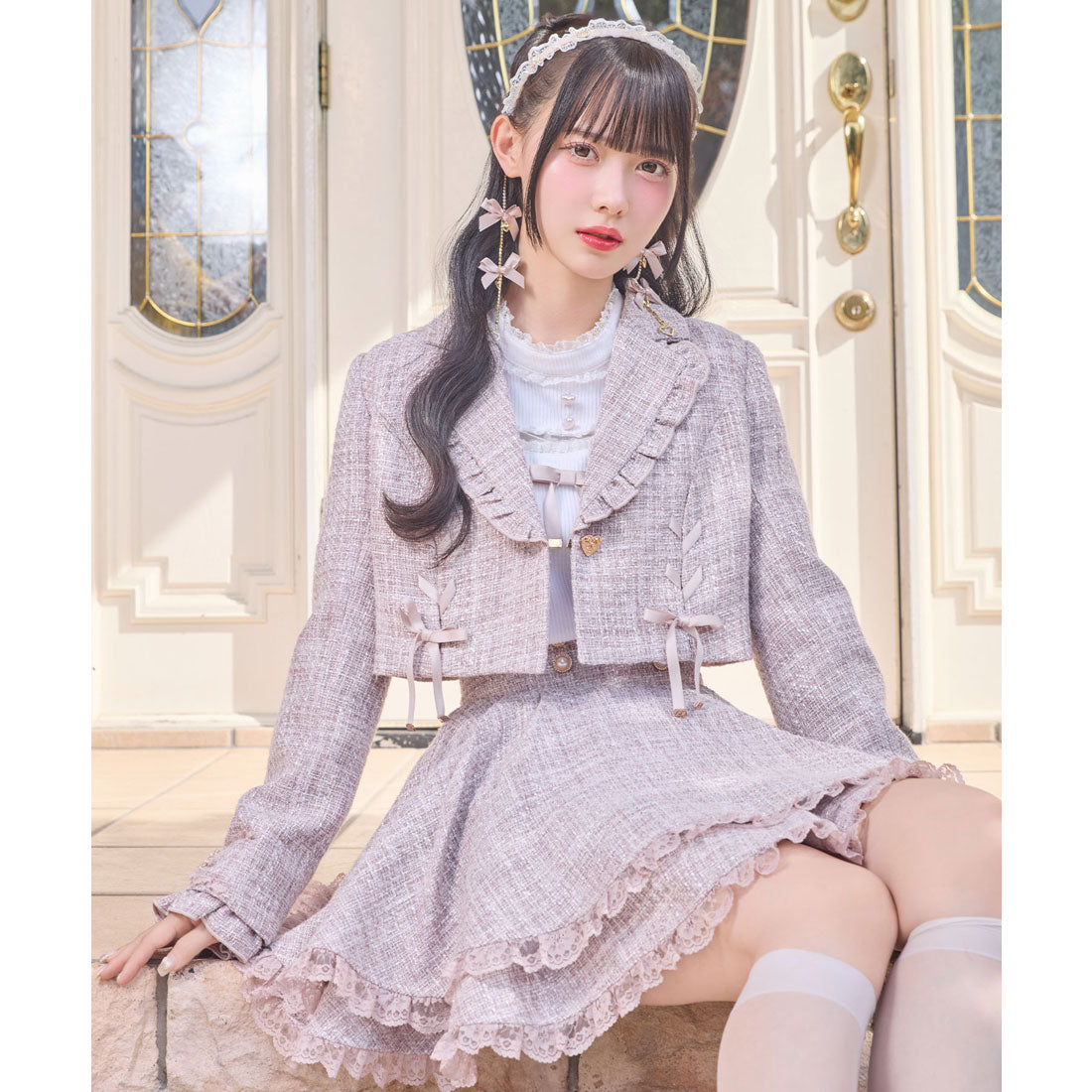 ロジータ ROJITA サイドレースアップショートジャケット （ピンク） ピンク