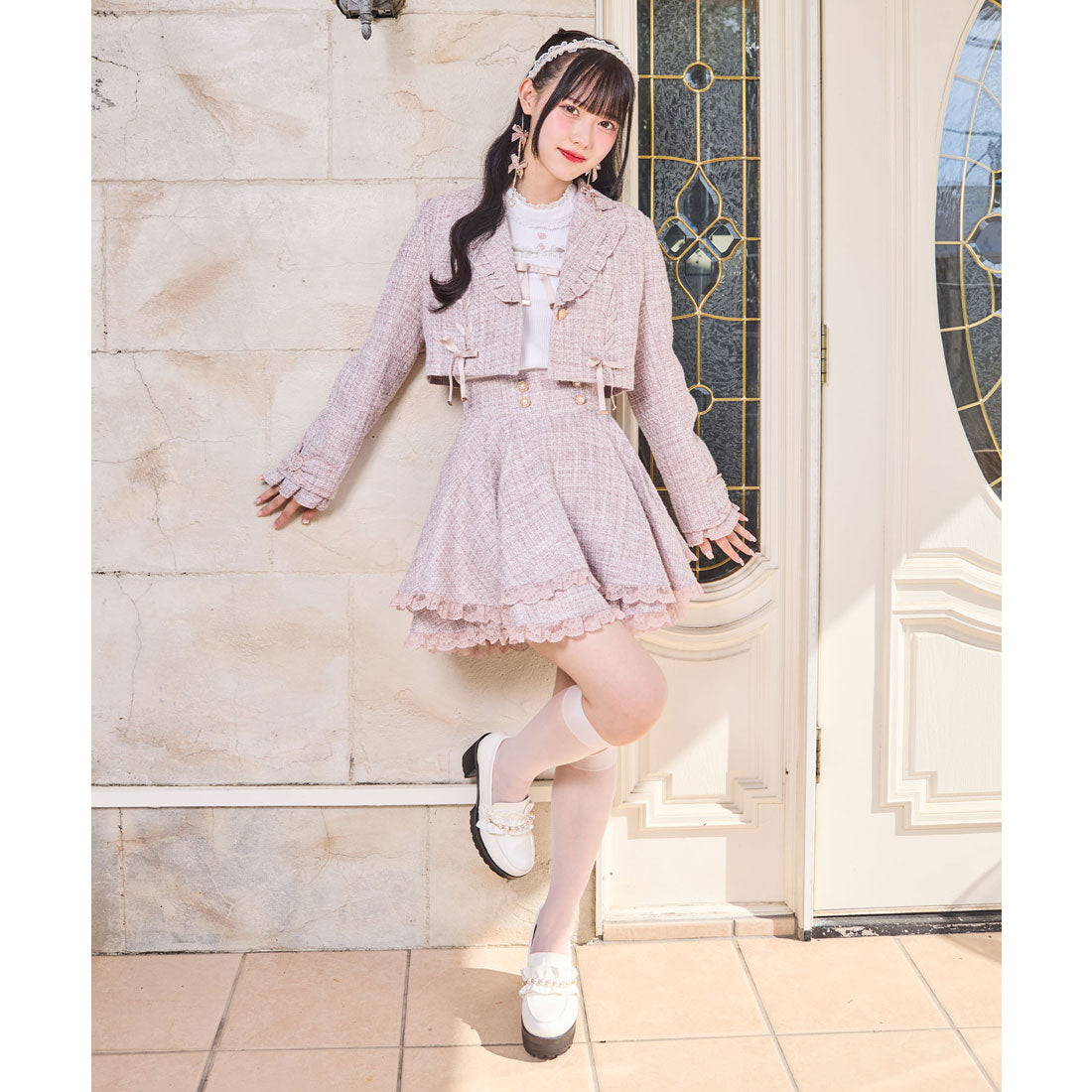 ロジータ ROJITA サイドレースアップショートジャケット （ピンク） ピンク