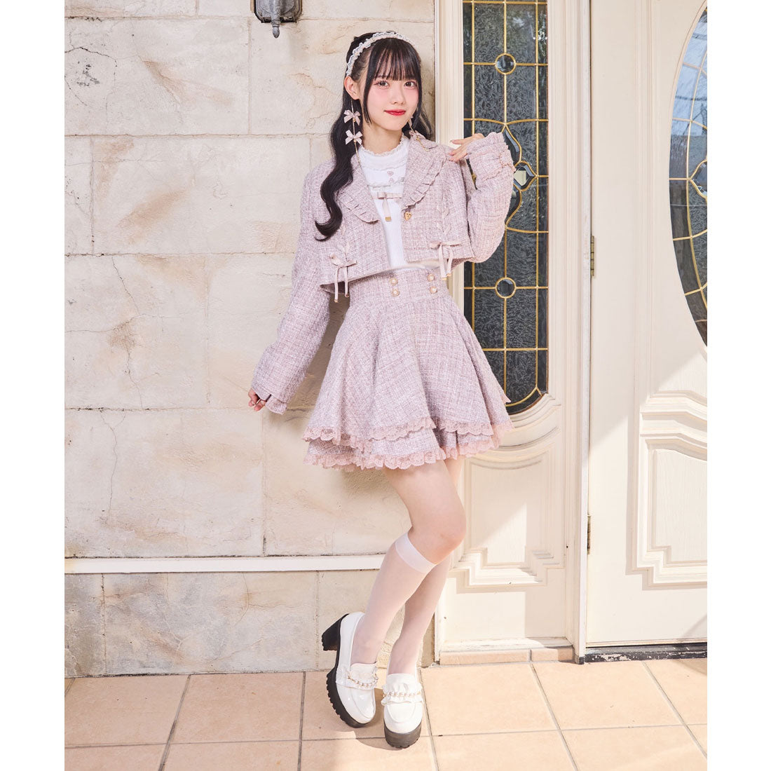 ロジータ ROJITA サイドレースアップショートジャケット （ピンク） ピンク