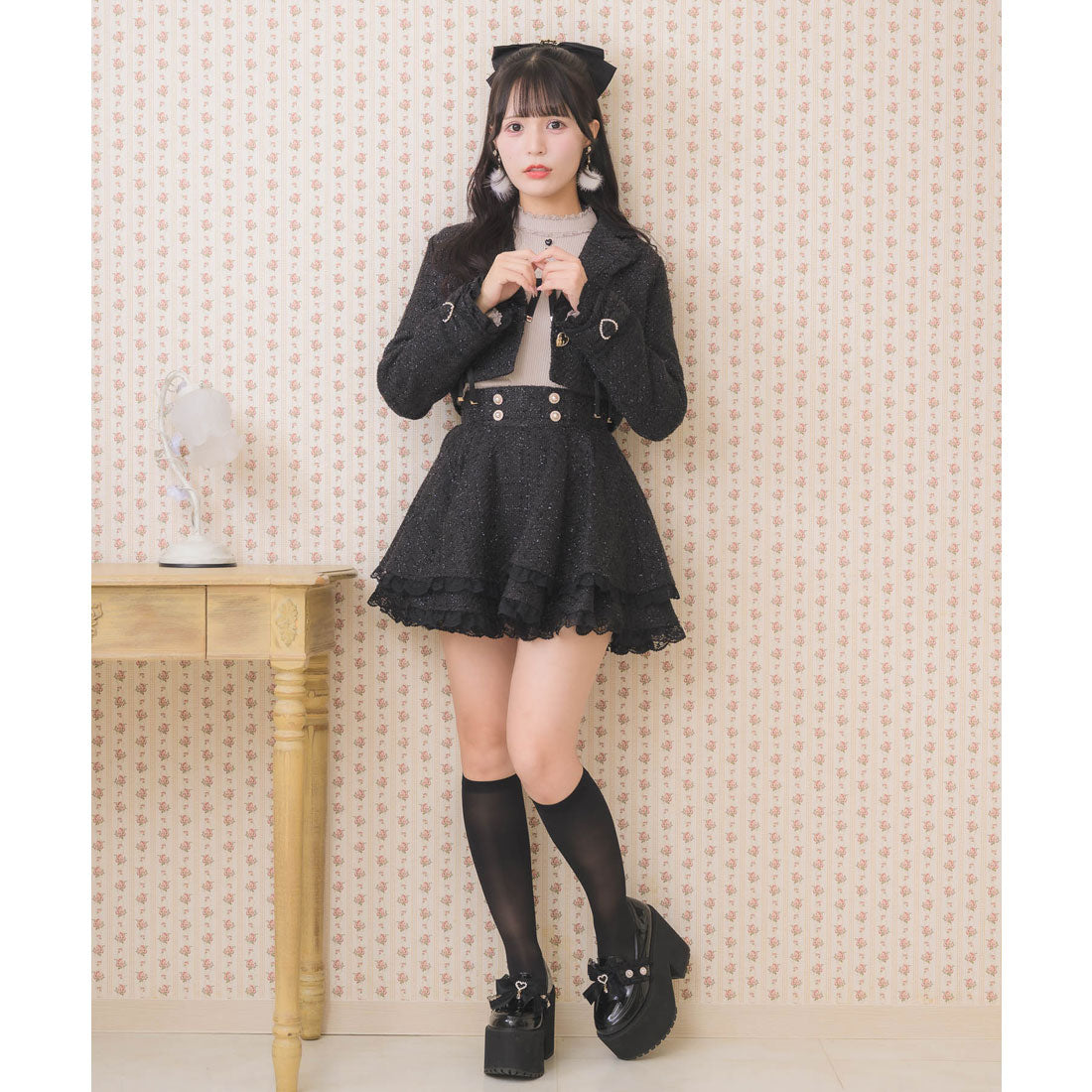 ロジータ ROJITA サイドレースアップショートジャケット （ブラック） ブラック