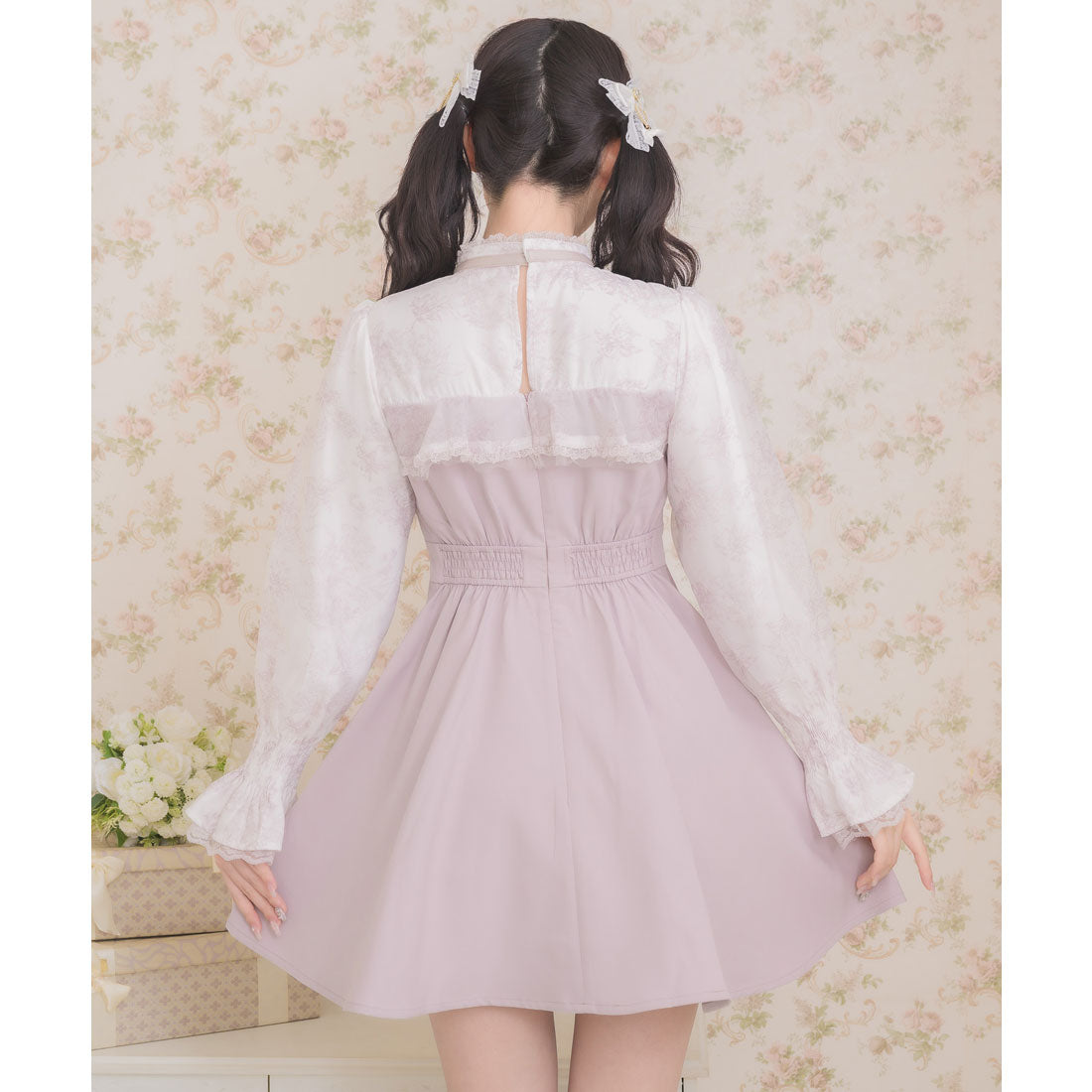 ロジータ ROJITA 花柄シアーラッフルワンピース （ブルー） ブルー