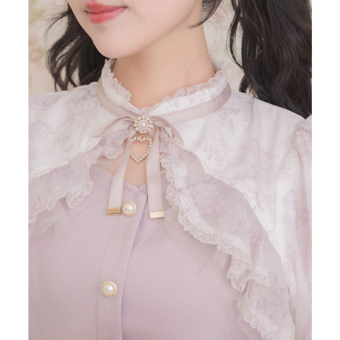 ロジータ ROJITA 花柄シアーラッフルワンピース （ブルー） ブルー