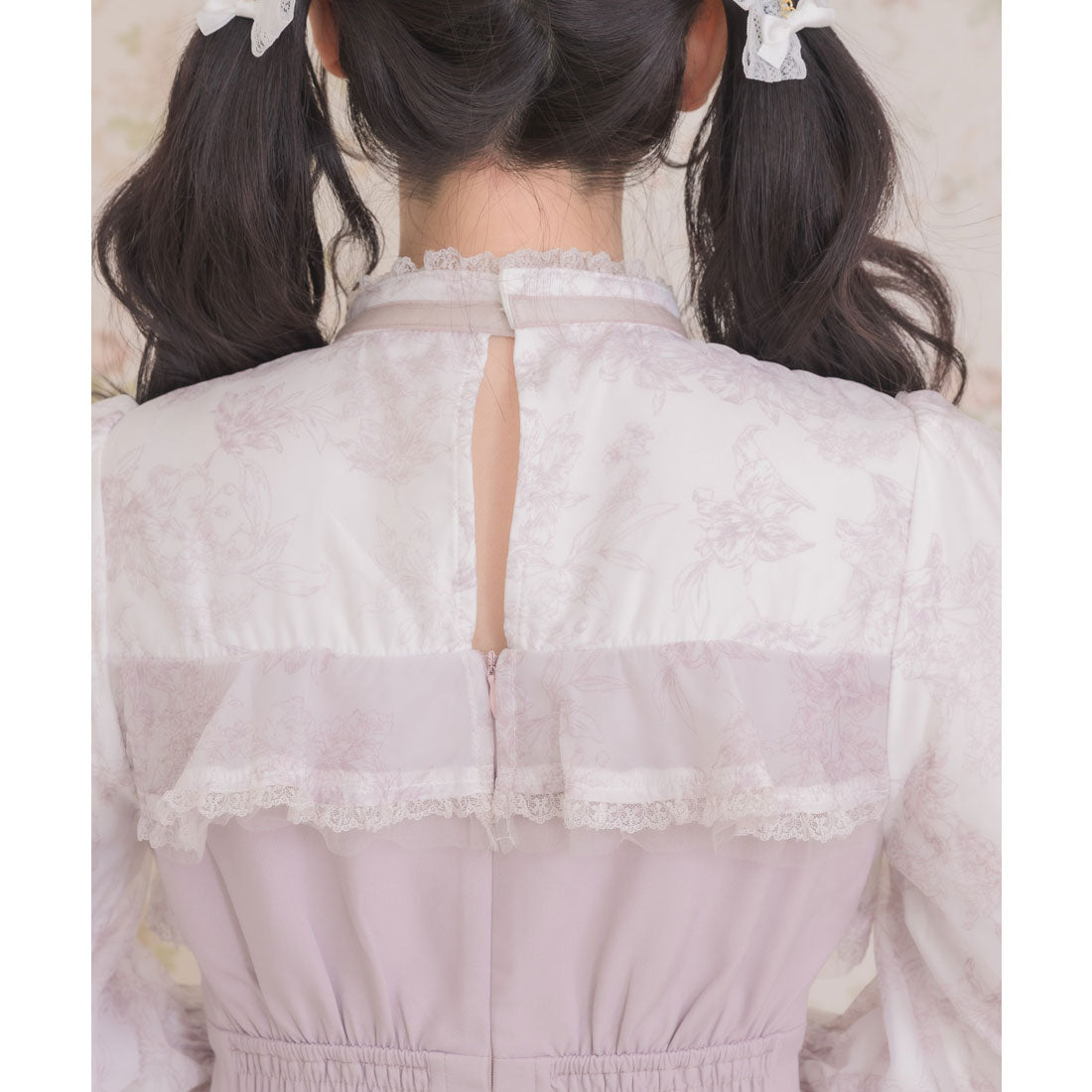 ロジータ ROJITA 花柄シアーラッフルワンピース （ブルー） ブルー