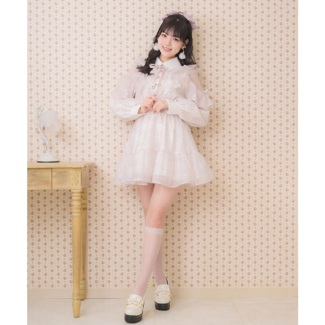 ロジータ ROJITA 花柄チェックミニワンピース （グレー） グレー