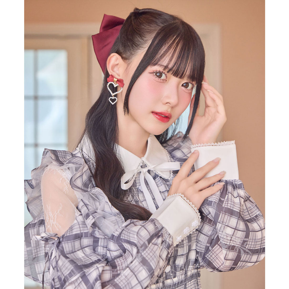 ロジータ ROJITA 花柄チェックミニワンピース （グレー） グレー