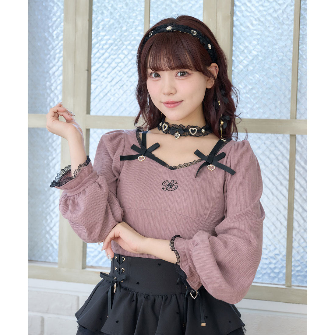 ロジータ ROJITA デコルテリボンロゴトップス （ピンク） ピンク