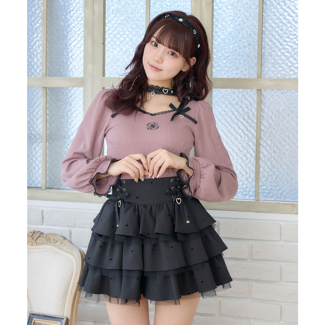 ロジータ ROJITA デコルテリボンロゴトップス （ピンク） ピンク