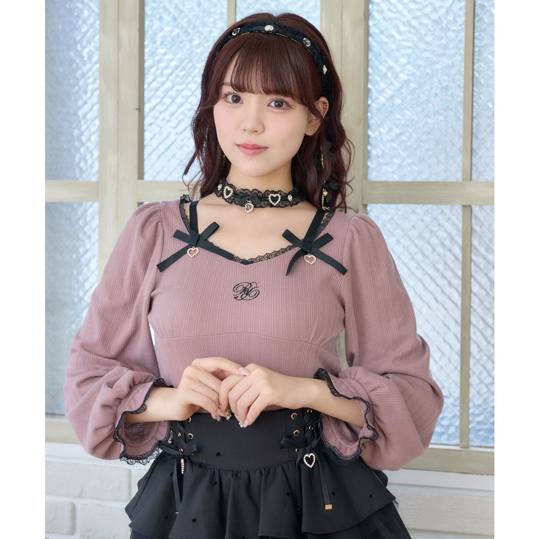 ロジータ ROJITA デコルテリボンロゴトップス （ピンク） ピンク