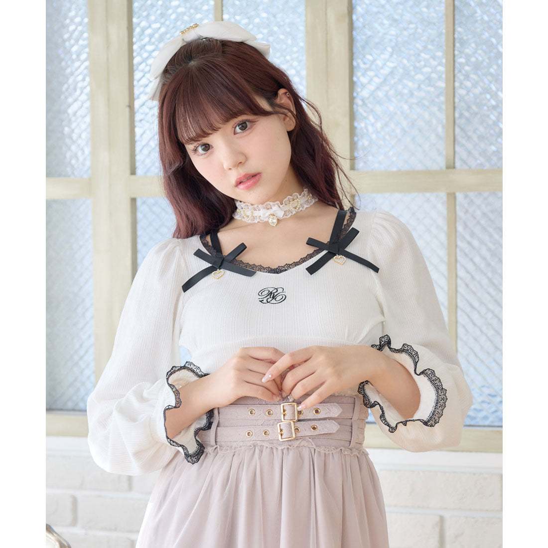 ロジータ ROJITA デコルテリボンロゴトップス （ホワイト） ホワイト